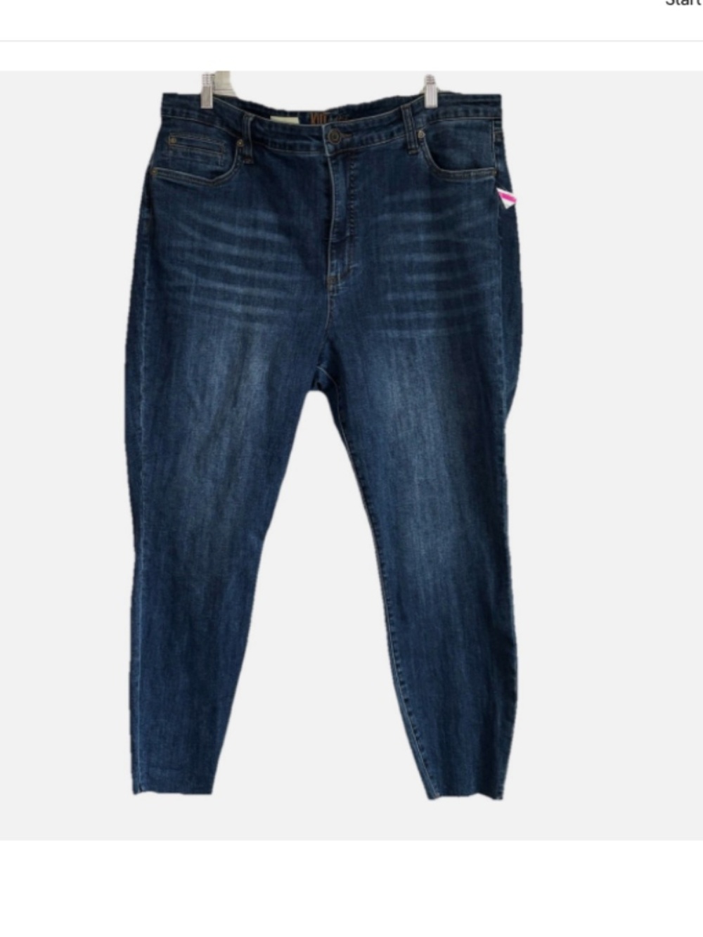 KUT From the Kloth Woman CARLO Ankle Skinny Raw Hem Plus Size Jeans Size: 22W